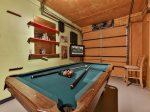 Pool Table Game Room with bar